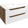 SAPHO - WAVE umývadlová skrinka 79,7x45x47,8cm, biela/dub collingwood WA080-3019