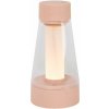 LUCIDE 45500/01/66 LORALI dotyková stolná lampička V160mm LED 1,2W/110lm 2600-3000K IP44 ružová, nabíjateľná batéria, 3StepDIM
