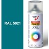 Sprej modrý lesklý 400ml, odtieň RAL 5021 farba vodná modrá lesklá, Schuller Ehklar, farby v spreji PRISMA COLOR 91203