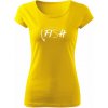T-ričko Fish dámske tričko Farba trička: Žltá, Farba potlače: Biela, Veľkosť: XS