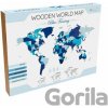 Svetová mapa Blue Fantasy (veľkosť S) - ECO WOOD ART