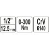 Yato Momentový kľúč 1/2' výchylný 0-300Nm
