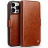 Puzdro QIALINO na iPhone 15 Pro Max Kožené svetlo hnedé
