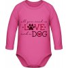 Detské Body s Dlhým Rukávom - Dizajn s motívom - Láska a pes - Fuksiová - 6 - 12 mesiacov - Detské