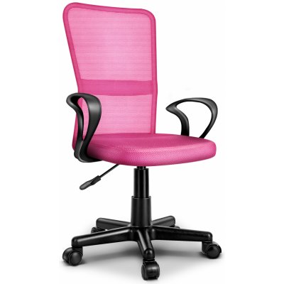 TRESKO Kancelárska stolička TRESKO ružová Kancelárska stolička otočná, s podrúčkami a plastovými kolieskami, plynule výškovo nastaviteľná, čalúnené sedadlo, ergonomický tvar