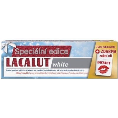 Lacalut White zubná pasta 75 ml + zubná niť 1 ks