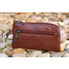 Púzdro hnedé na kľúče so zipsom a vreckom