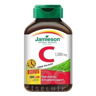 JAMIESON VITAMÍN C 1000 mg tbl s postupným uvoľňovaním 100+20 zadarmo (120 ks)