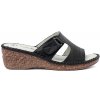 Shelvt Black wedge flip-flops with cutouts čierna | biela | hnedá 38 Shelvt 0000296813377