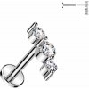 Piercing do ucha triple zirkón z chirurgickej ocele