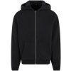 Build Your Brand Hebká pánska mikina na zips Fluffy - Čierna | XXXXL