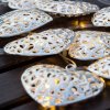 DECOLED LED svetelná reťaz na batérie, kovové srdcia štýl vintage, teple biela, 10 diód, 2,5 m