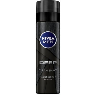 NIVEA Men Deep Clean Shave, Pena na holenie s aktívnym uhlím 200 ml, 200ml