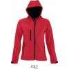 SOL´S REPLAY / Dámska 3-vrstvová softshellová bunda s kapucňou - pepper red XXL