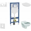 Geberit Duofix Set predstenovej inštalácie, WC Alpha s doskou, tlačidlo Sigma20, biela/chróm SANI11CD3117