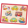 Detské drevené puzzle s úchytmi Viga Vozidlá multicolor
