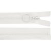 Kostený zips No 3 dĺžka 60 cm s krúžkom - biela