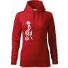 Husľový kľúč gitara - Mikina dámská Cape s kapucí - XS ( Červená )