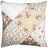 Clayre & Eef Béžová obliečka na vankúš s kvetmi Patchwork - 50*50 cm - Clayre & Eef