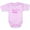BABY´S WEAR Kojenecké body, krátky rukáv - I am, Happy veľkosť: 80 (9-12m)