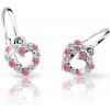 Cutie Jewellery Detské náušnice z bieleho zlata srdiečka C2157B-Tcf Red