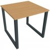 Pracovný stôl UNI O, 80x75,5x80 cm, buk/čierna