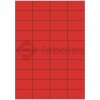Labelea Samolepiace etikety 52,5x29,7 mm farebné papierové, na hárku A4, pre laserovú a atramentovú tlač, Farba etikiet Červená, Počet hárkov v balení 100 EPY052029PR040S