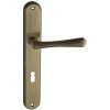 Dverové kovanie MP NI - ELEGANT (OGR - Bronz česaný lesklý), kľučka-kľučka, WC kľúč, MP OGR (bronz česaný), 90 mm