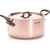 De Buyer Medený hrniec s pokrievkou de Buyer PRIMA MATERA P.24cm 5,4l tmavá rukoväť