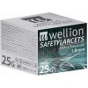 Wellion Safety LANCETS 25G LANCETA bezpečnostná priemer 1,8 mm sterilná jednorazová 200 ks