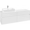 VILLEROY & BOCH Collaro závesná skrinka pod umývadlo na dosku (umývadlo vľavo), 4 zásuvky, 1600 x 500 x 548 mm, Glossy White, C13500DH