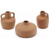 Oranžové terakotové vázy v súprave 3 ks (výška 6 cm) Sofra – Kave Home
