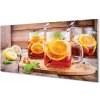 Sklenený obklad do kuchyne Ice Tea citrusové slamky 100x50 cm