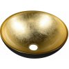 Sapho MURANO BLACK-GOLD sklenené umývadlo na dosku, priemer 40cm, zlata/čierna AL5318-77