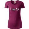 Golfový set - Dámske tričko z organickej bavlny Origin (GOTS) - 2XL ( Fuchsiová )