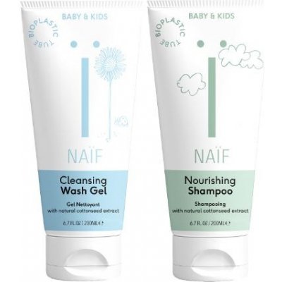 NAIF Výhodný set šampónu a umývacieho gélu pre deti a bábätká 2 produkty