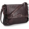 Kožená kabelka Noelia Bolger s prehozom s krátkym a dlhým ramienkom, vnútornými priehradkami- hnedá 2024