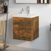 Umývadlová skrinka so vstavaným umývadlom dymový dub spr. drevo-ForU-3152861