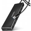 AXAGON HUE-F7A, 7x USB 3.2 Gen 1 ALU FLAT CHARGING hub, micro USB napájací konektor, kábel USB-A 1m HUE-F7A