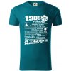 1986 v kocke - Tričko z organickej bavlny - L ( Petrolejová )