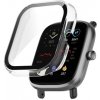 Ochranné puzdro + sklo pre Xiaomi Amazfit Bip U / Bip U Pro / Pop / Pop Pro transparentné s čiernym rámikom