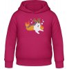 AWDis Detská Mikina s Kapucňu - Dizajn pre deti so psíkom - Zvodná ružová - 12 - 13 Rokov - Detské