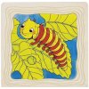 Goki Montessori Vývojové Viacvrstvové Puzzle Húsenička 4 v 1