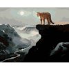 Diamondi Diamantové maľovanie - PUMA NA SKALE, RIEKA V ÚDOLÍ A MESIAC (D. RUSTY RUST) Rámovanie: bez rámu a bez vypnutia plátna, Rozmer: 40x50 cm