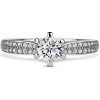 Florence Side Stones | Zásnubný prsteň so stredovým kameňom 0.400ct, biele zlato, s diamantmi 61