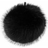 Kožušinový brmbolec s pútkom Ø6 cm - 1 ks 7 čierna