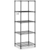 Royal Catering Kovový regál - 55 x 45 x 150 cm - 150 kg - čierny RCMR-1500P19T