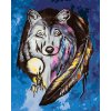 ZUTY Maľovanie podľa čísel VLK S AMULETOVÝM PEROM Rámovanie vypnuté plátno na rám Rozmer 80 x 100 cm