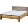 Szynaka Posteľ pre dvoch Zamat II 76 160x200 z masívu s LED osvetlením dub rustikálny/kávová