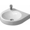 Duravit Architec - Umývadlo, otvor pre batériu predpichnutý vľavo, otvor pre zásobník mydla predpichnutý vpravo575x520 mm, bez prepadu, biela 0449580009